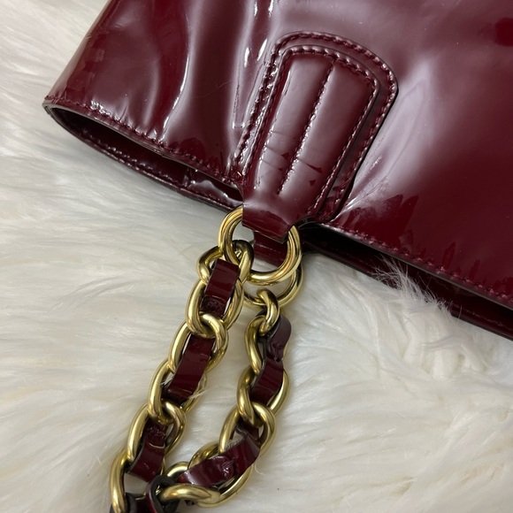 Coach Burgundy Patent Leather Tote - Picture 10 of 14